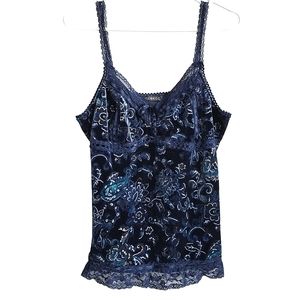 4/$30 🏷 GEORGE Embroidered Velvet Lace Trim Camisole